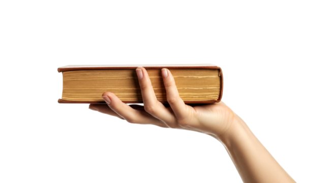 A Hand Holding an Antique Book: Embark on a Literary Journey - Powered by Adobe
