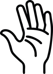 Obraz premium Hand outline with five fingers in simple line art style