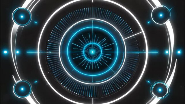 Abstract Futuristic Technology HUD Interface Digital Circular Design