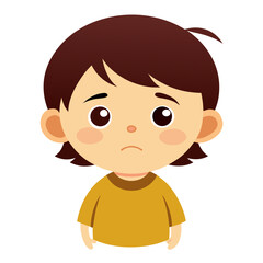 sad child, upset child, emotional kid, unhappy child, cartoon child, child character, kid illustration, child face, white background, flat design, child avatar, child clipart, children vector, vector 