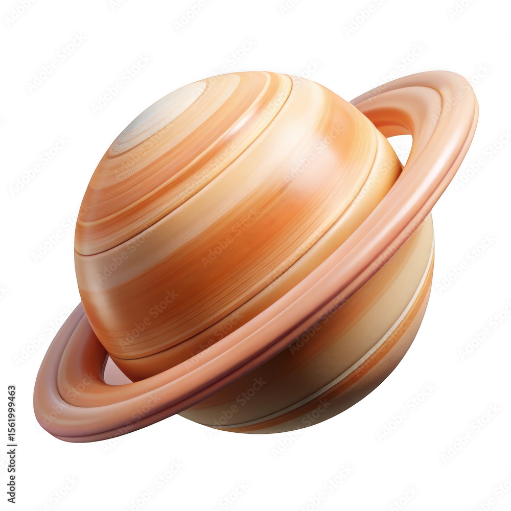Poster 3d realistic saturn render isolated on transparent background