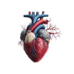 Naklejka premium Detailed anatomical heart illustration with vessels and arteries