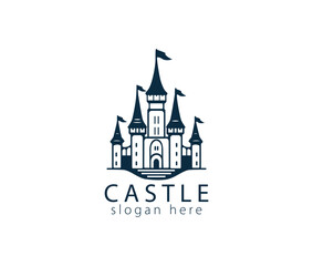 Castle vector icon, Tower in a flat style logo