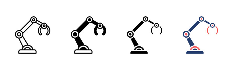 Industrial Robot icon sheet multiple style collection