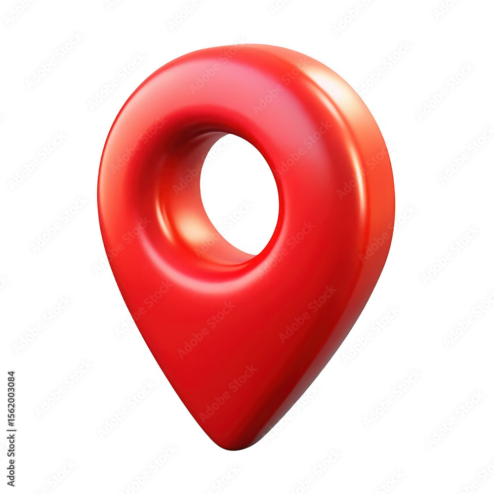 Poster 3d realistic red location pin isolated on transparent background