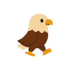 Cute cartoon eagle walking
