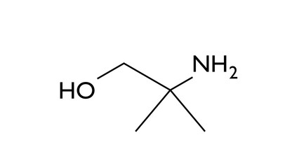 aminomethyl propanol molecule, structural chemical formula, ball-and-stick model, isolated image amines
