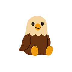 Cute cartoon eagle sitting
