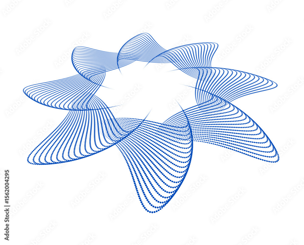 Poster vector illustration of a flower design element wave lines guilloche curve line background circle for