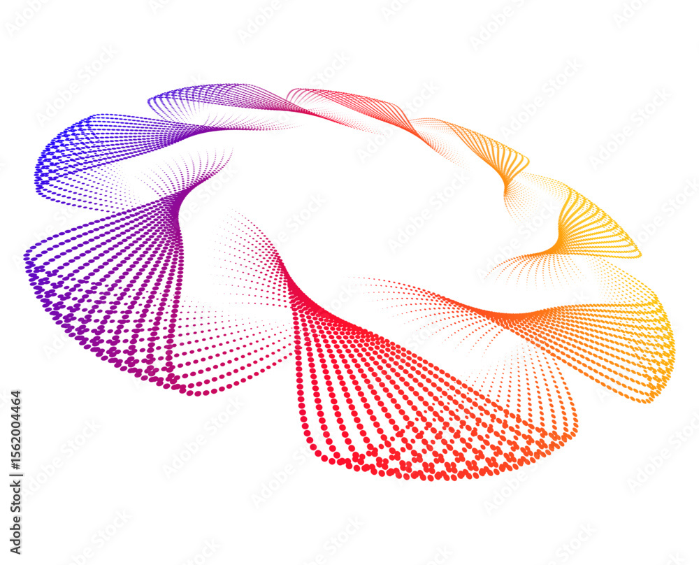 Poster vector illustration of a set of abstract geometric shapes design element wave lines guilloche curve 