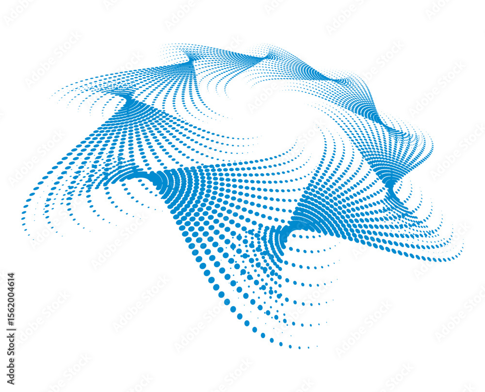 Poster abstract blue star shape design element wave lines guilloche curve line background circle for patter