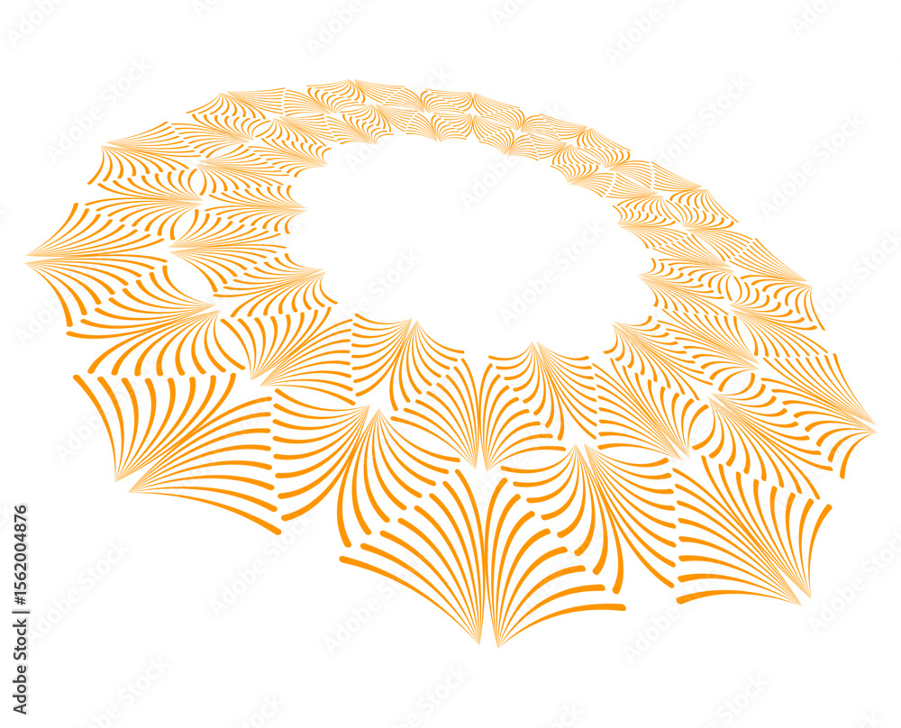 Poster vector illustration of a leaf design element wave lines guilloche curve line background circle for p
