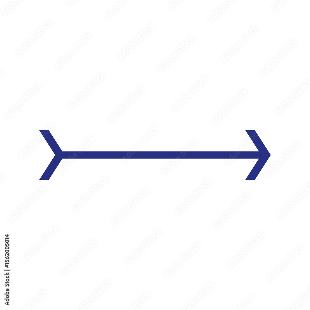 Poster horizontal arrow shape with pointed ends simple directional sign on black backdrop