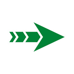 Green arrow icon on an abstract background, a vector symbol of business direction