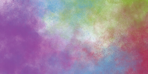 Abstract watercolor background with colorful layered textures featuring purple blue green and red spray effect, creative art design.