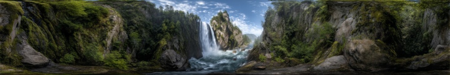 Fototapeta premium Stunning waterfall adventure nature's beauty hdr 360 degrees hdri