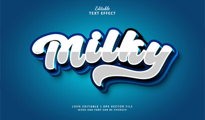 Milky Editable Text Effect Style 3d Bold
