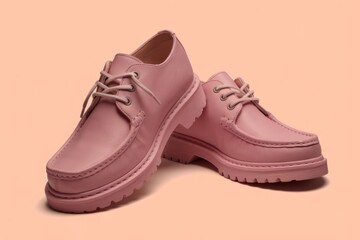 Elegant shoes displayed on a solid background, showcasing style, sophistication, and design, perfect for a sleek advertising poster.