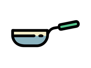 Simple Line Art Illustration of a Hot Pan with Steam , A minimalist, vector illustration of a frying pan heating up.