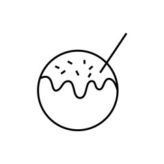 Takoyaki Line Icon. Japanese Street Food Icon for Web and Menu