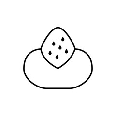 Strawberry Daifuku Line Icon. Japanese Sweet for UI and Label Design