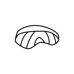 Salmon Line Icon, Japanese Grilled Fish for Menu and Web UI