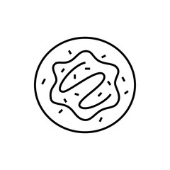 Okonomiyaki Line Icon, Japanese Savory Pancake for Menu and Web UI