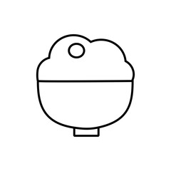 Rice with Pickled Plum Line Icon, Japanese Meal Symbol for UI and Packaging