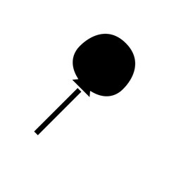 Candy Apple Silhouette Icon, Festival Treat Glyph for Print & UI