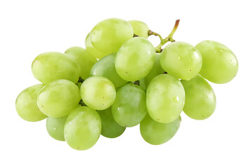 fresh green grapes isolated on white background PNG ,ai generated