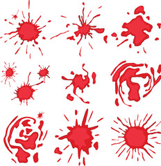 blood stain set cartoon vector illustration