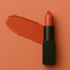 Elegant Lipstick Mockup with Coral Shade for Makeup Design and Branding