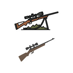hunting rifle with gun 