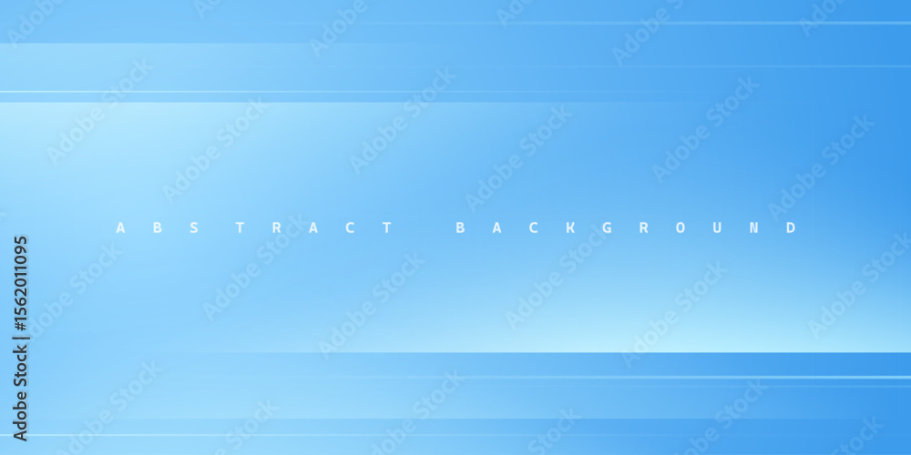 Wall mural simple blue abstract background with futuristic gradient transparent white horizontal vector shape