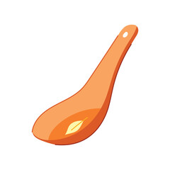 utensil ceramic soup spoon cartoon vector illustration