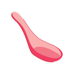 smooth ceramic soup spoon cartoon vector illustration