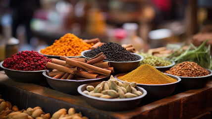 indian spices on shop