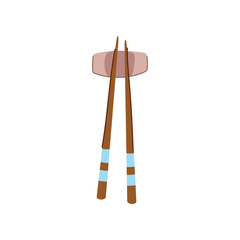 holder chopstick rest cartoon vector illustration