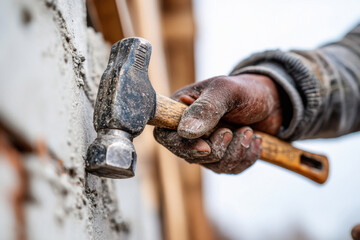 worker using hammer home renovation