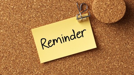 Yellow sticky note with reminder