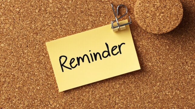 Yellow sticky note with reminder