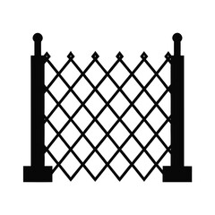 Abstract Black and White Diamond Lattice Fence Graphic, Minimalist Modern Design, Geometric Pattern, Simple Elegant Style.