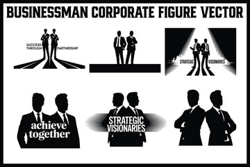 
Businessman Silhouette Vector Set