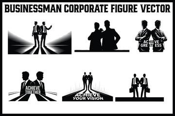 
Businessman Silhouette Vector Set