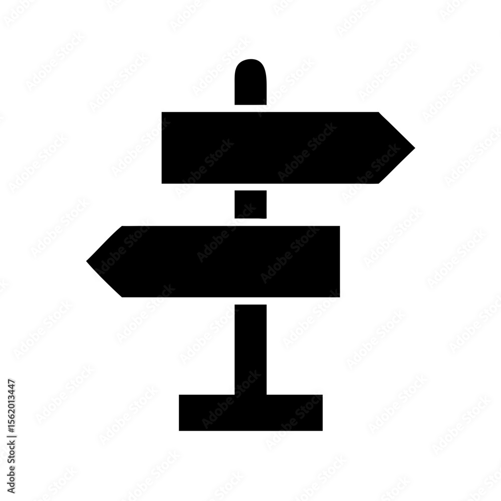 Poster simple directional signpost with blank space for text. this signpost design is perfect for road maps