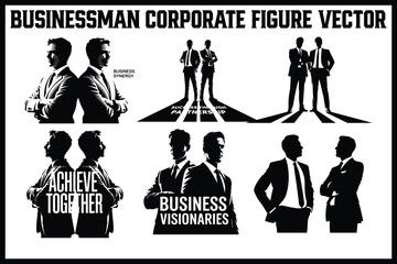 
Businessman Silhouette Vector Set