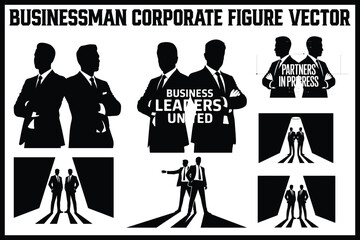 
Businessman Silhouette Vector Set