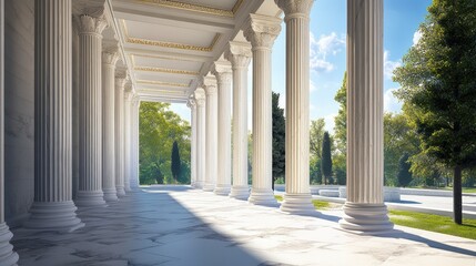 Obraz premium Classical Architecture: A Sunlit Colonnade