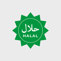 Halal Food Logo  Green Vector  - Modern Flat Design Label for Free Download
