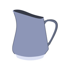 stainless milk frothing pitcher cartoon vector illustration